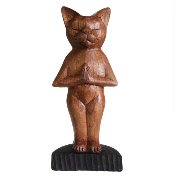 Hand Carved Yoga Cats - Image 2