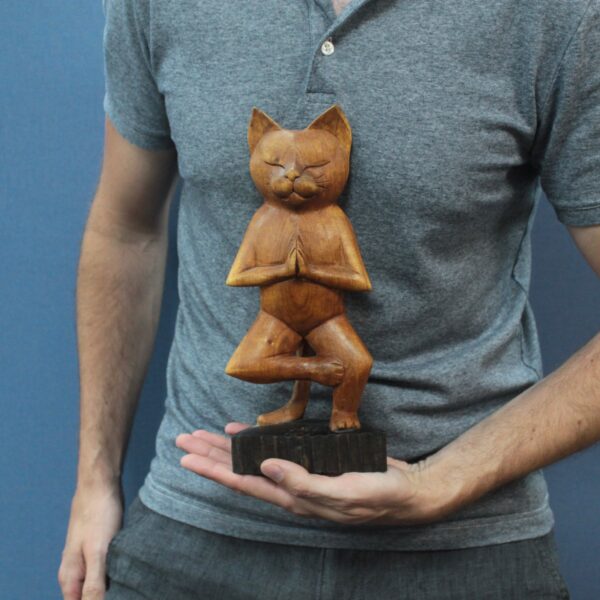 Hand Carved Yoga Cats - Image 5
