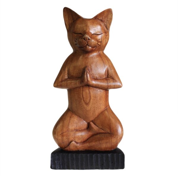 Hand Carved Yoga Cats - Image 6