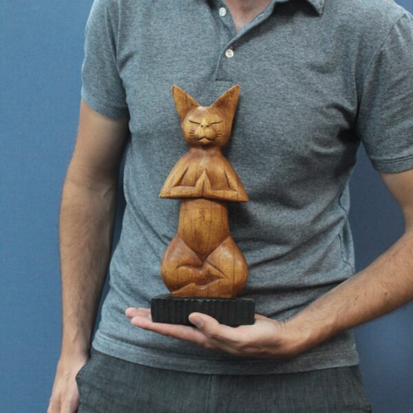 Hand Carved Yoga Cats - Image 7