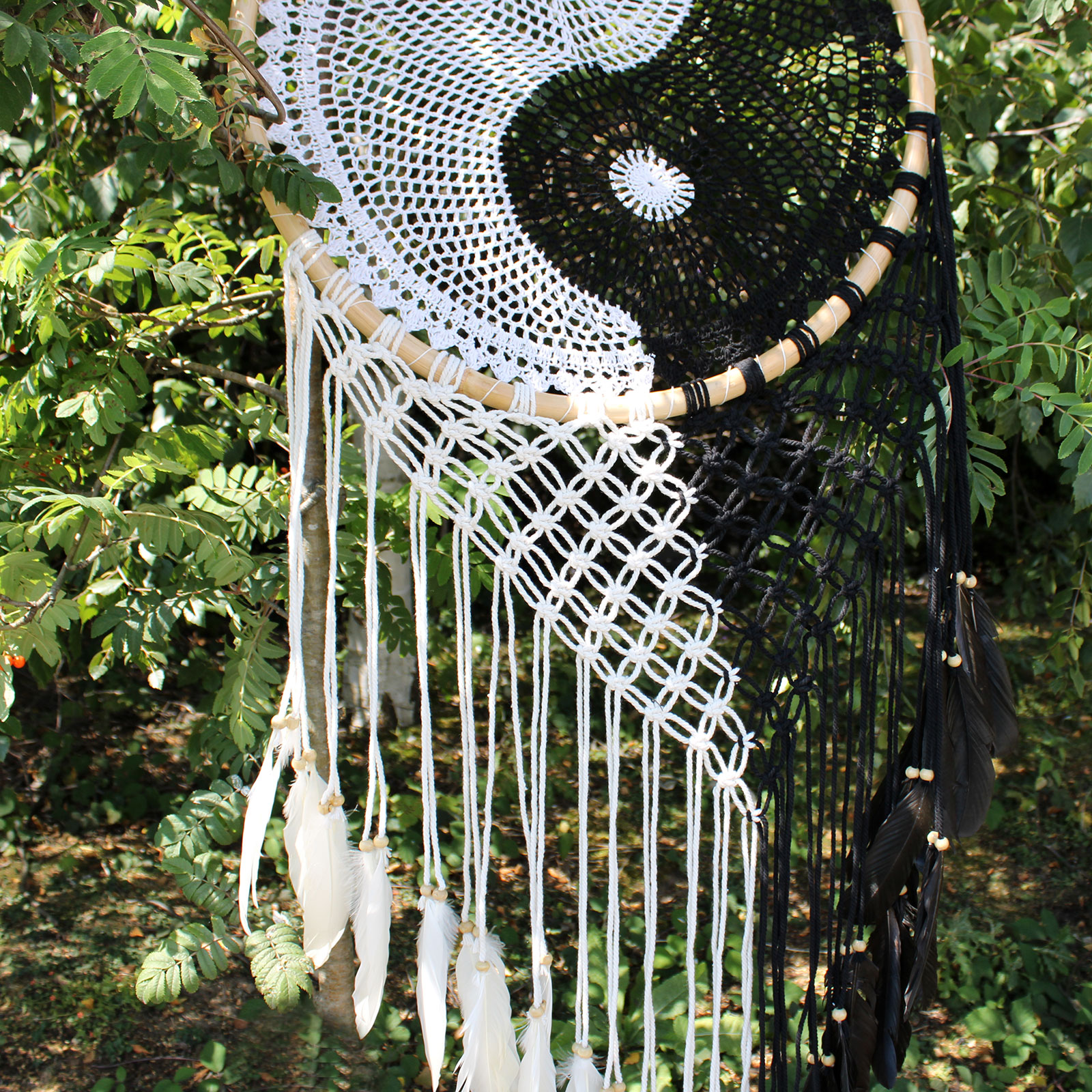 Extra Large Ying Yang Bali Dream Catcher - Image 3