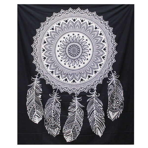 Black & White Double Cotton Bedspreads - Image 2