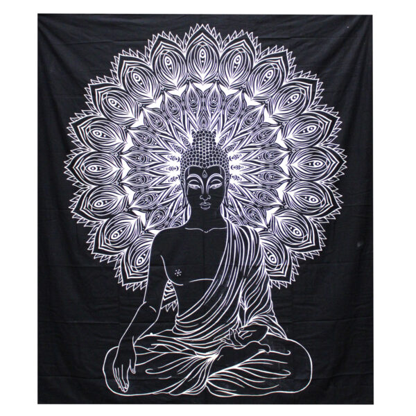 Black & White Double Cotton Bedspreads - Image 3