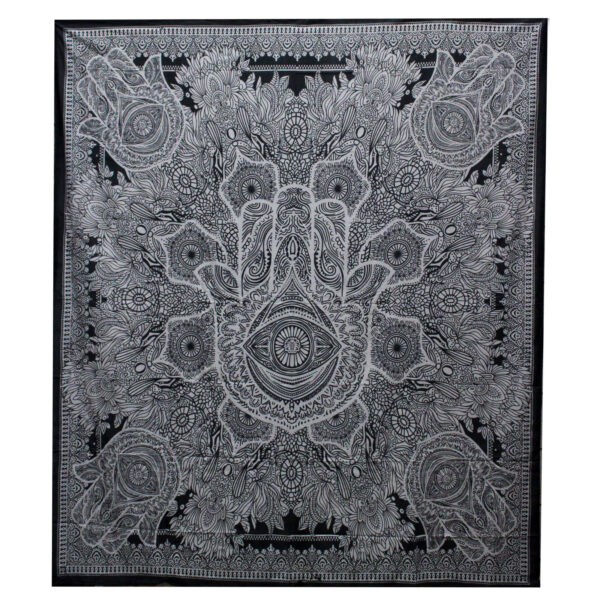 Black & White Double Cotton Bedspreads - Image 4