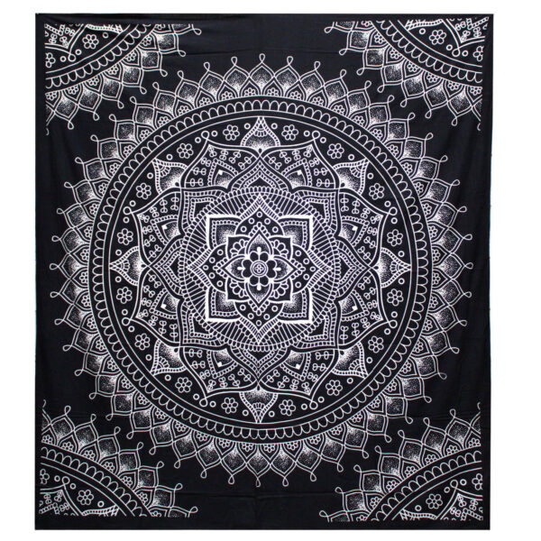Black & White Double Cotton Bedspreads - Image 5
