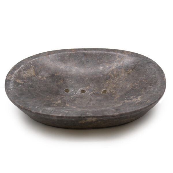 Classic Oval Grey Marble Soap Dish - Image 4