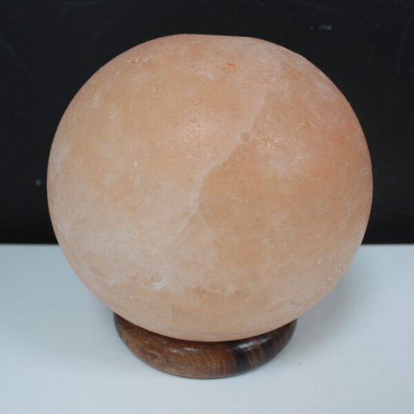 Ball Salt Lamp With Wooden Base - Image 2