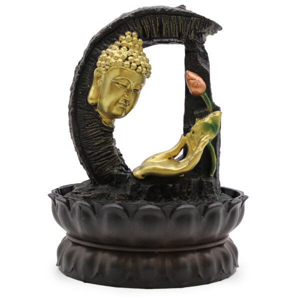 Golden Buddha & Lotus Water Fountain