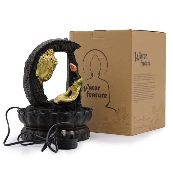 Golden Buddha & Lotus Water Fountain - Image 3