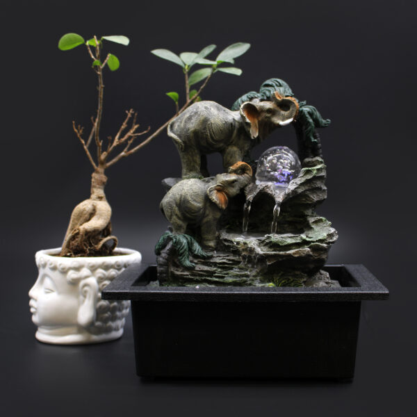 Elephant Family Water Fountain - Image 4
