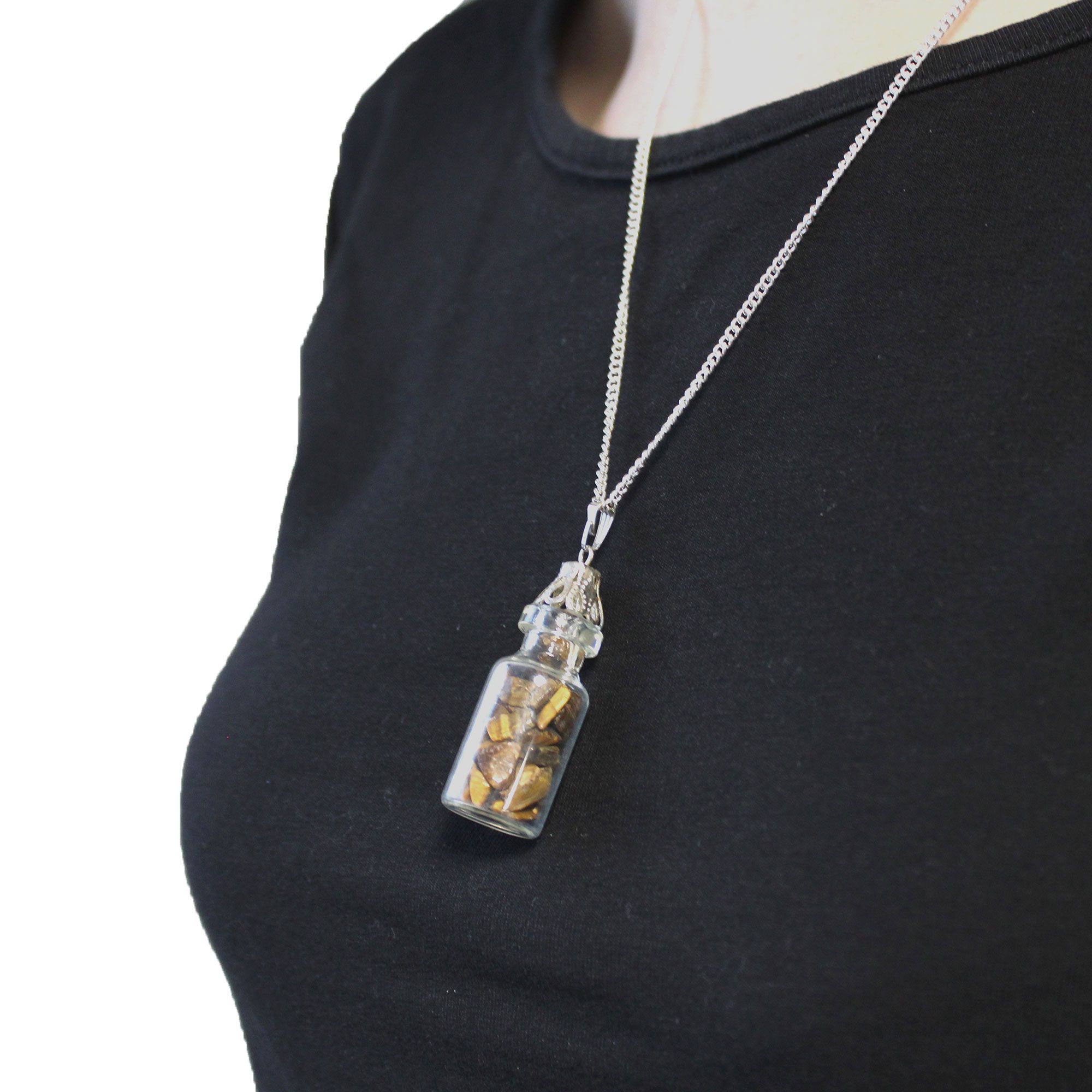 Bottled Gemstones Necklace - Tiger Eye - Image 3