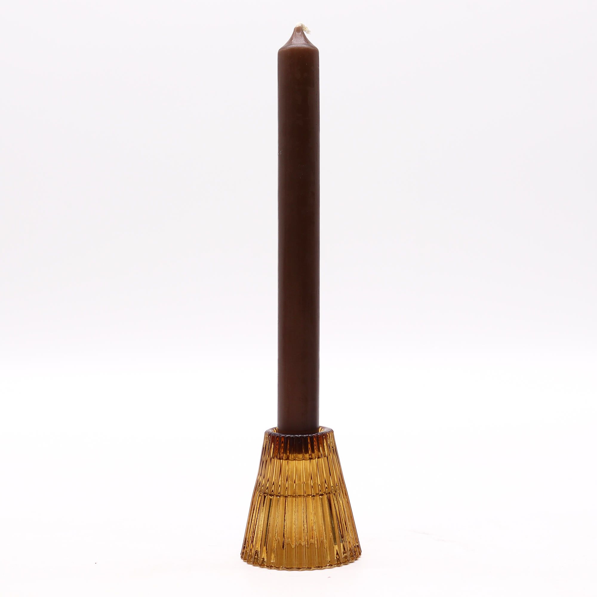 Flip Dinner Candle / Tealight Holder - Antique Amber - Image 2