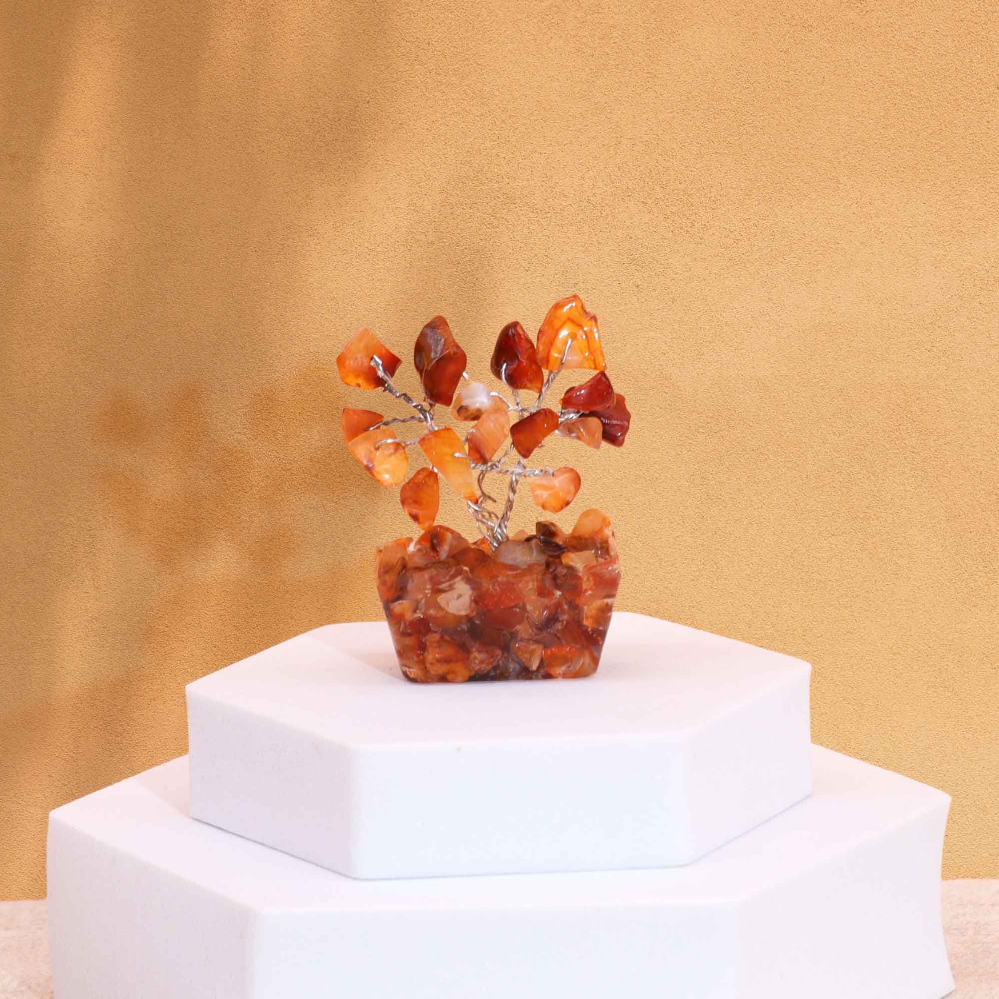 Mini Gemstone Tree On Orgonite Base - Carnelian (15 stones) - Image 4