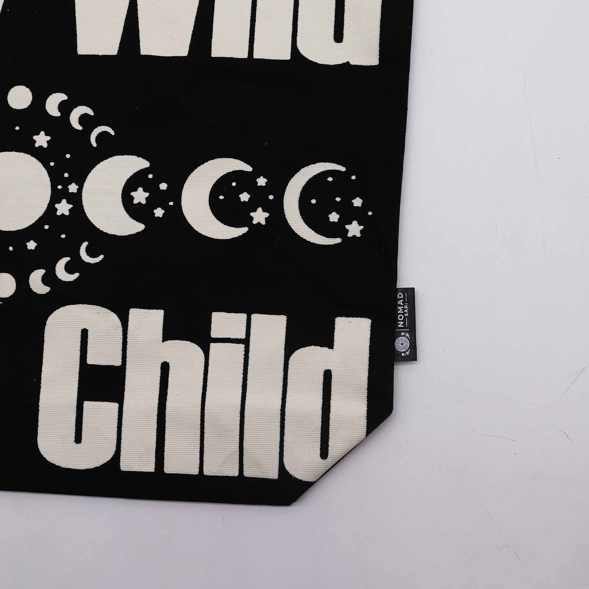 Iconic Classic Tote Bag - Stay Wild, Mood Child - Black Natural 10oz - Image 2