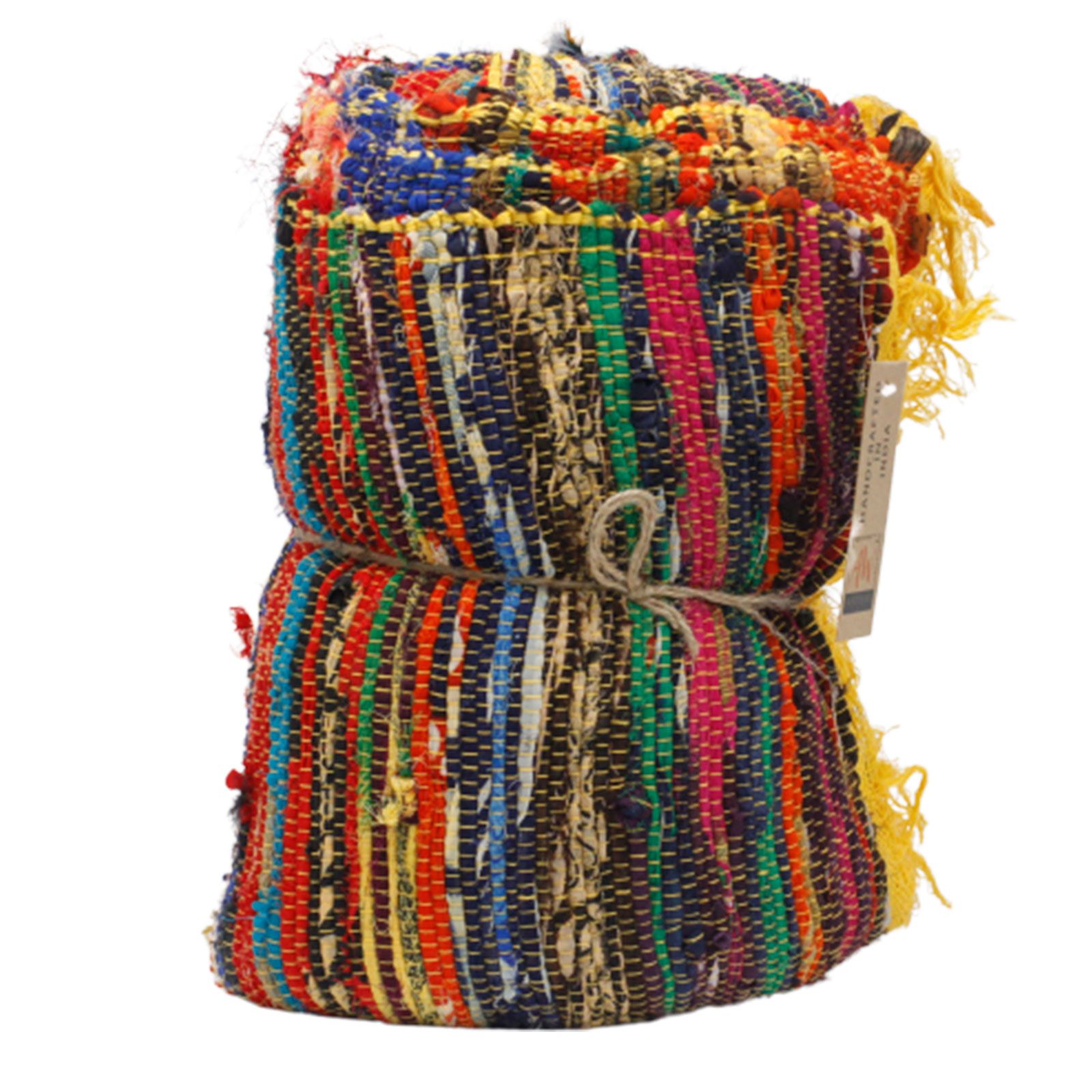 154 x 90cm Luxury Rag Rug - Yellow - Image 3