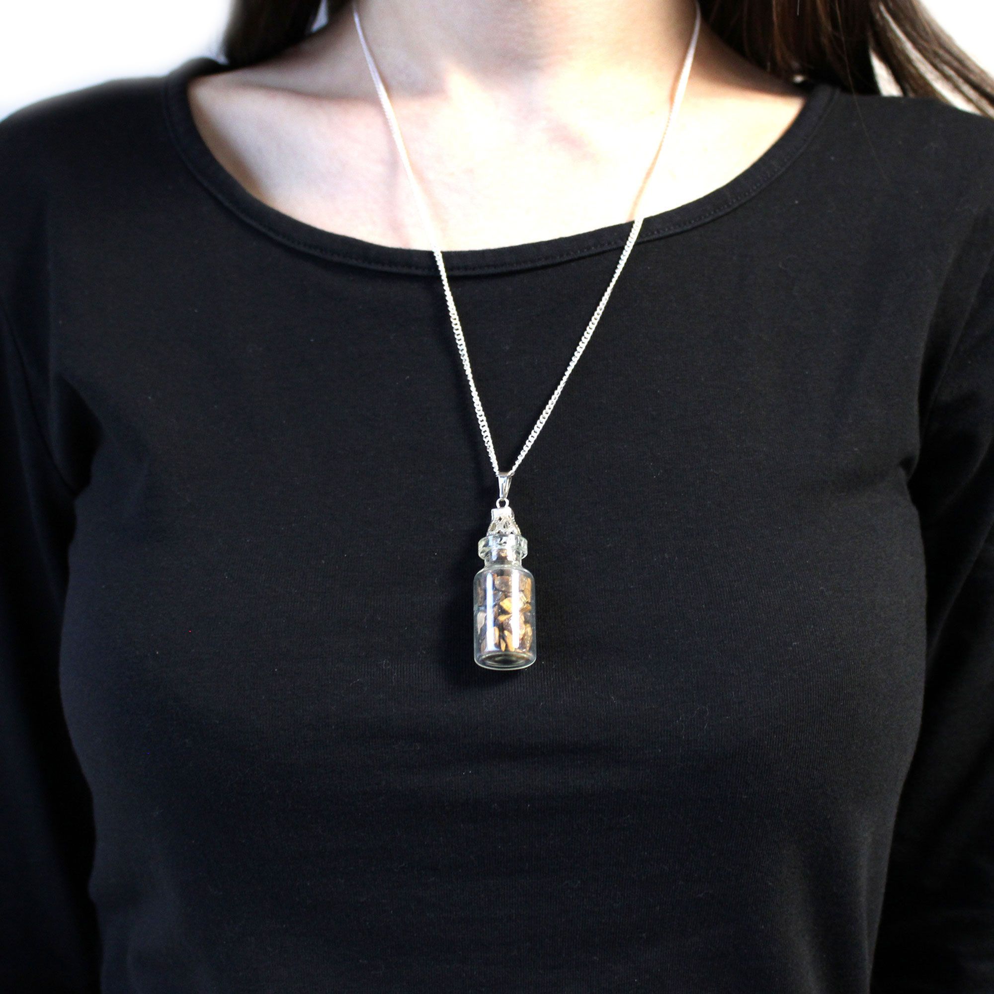 Bottled Gemstones Necklace - Tiger Eye - Image 4