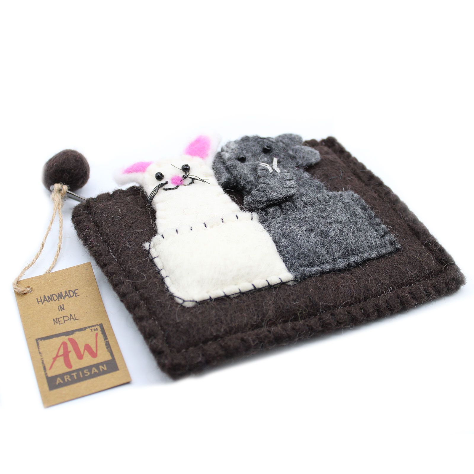 Pouch with Finger Puppets - Elephant & Mouse - Image 2
