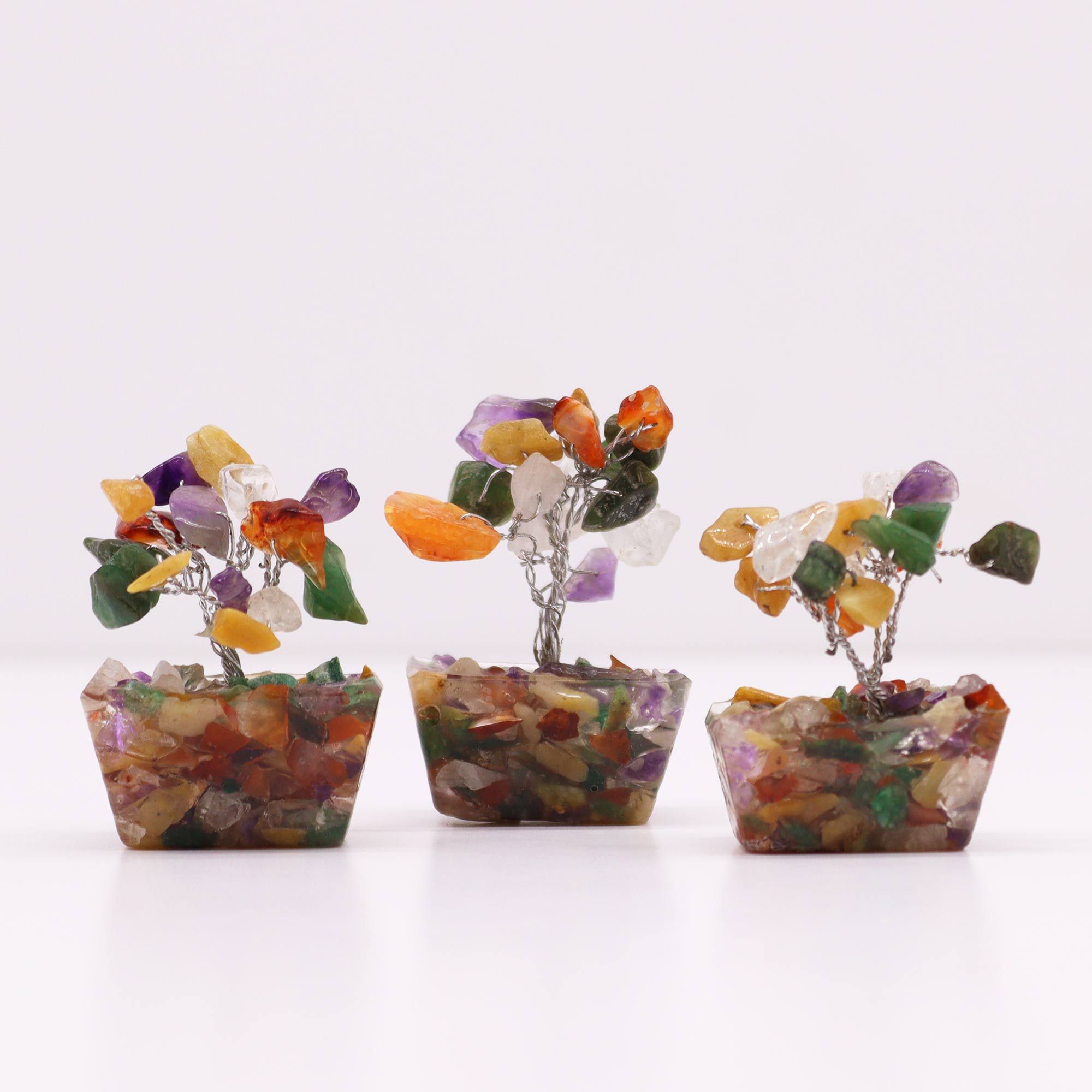 Mini Gemstone Tree on Orgonite Base - Multi Stones (15 stones) - Image 4