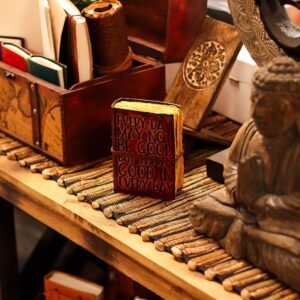 Fat Deckled Edge Leather Notebook – Every Day May Not Be Good (12.7 × 8.9 cm)