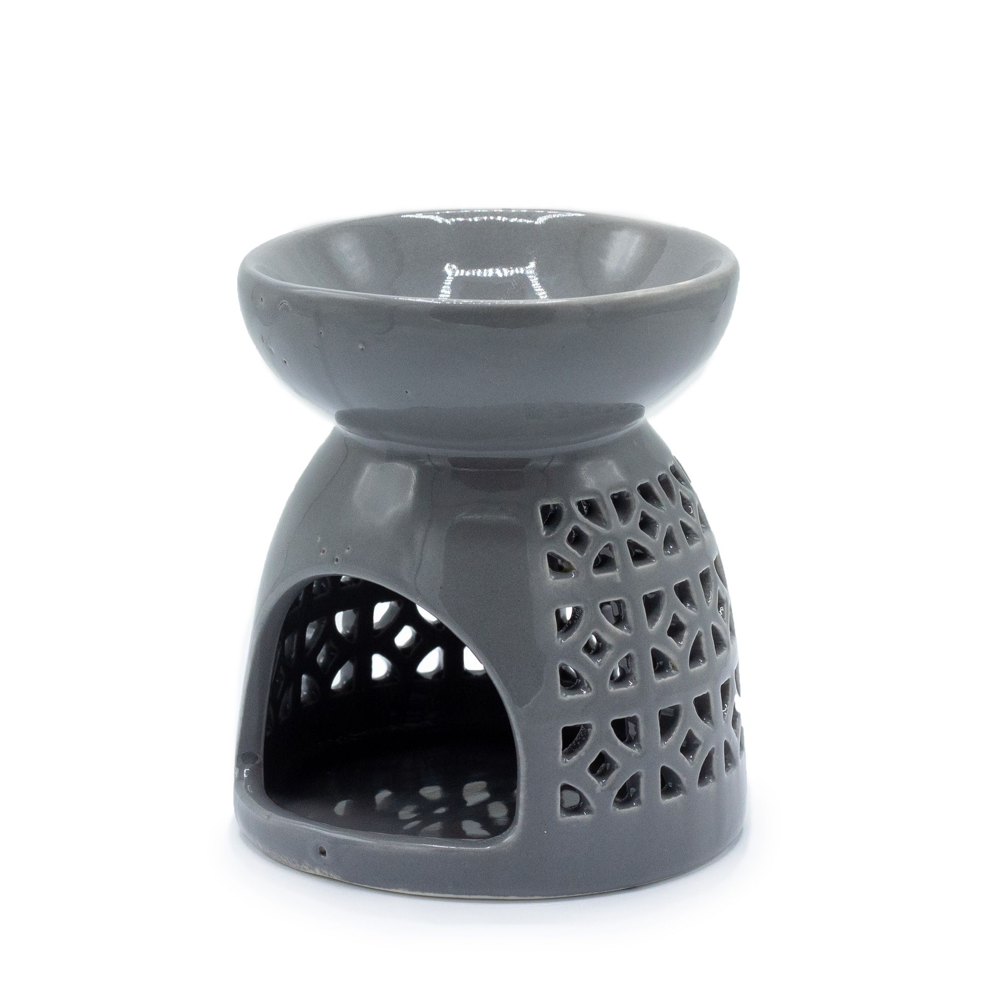 Classic Oil Burner - Morrocan Cutout - Grey - Image 2