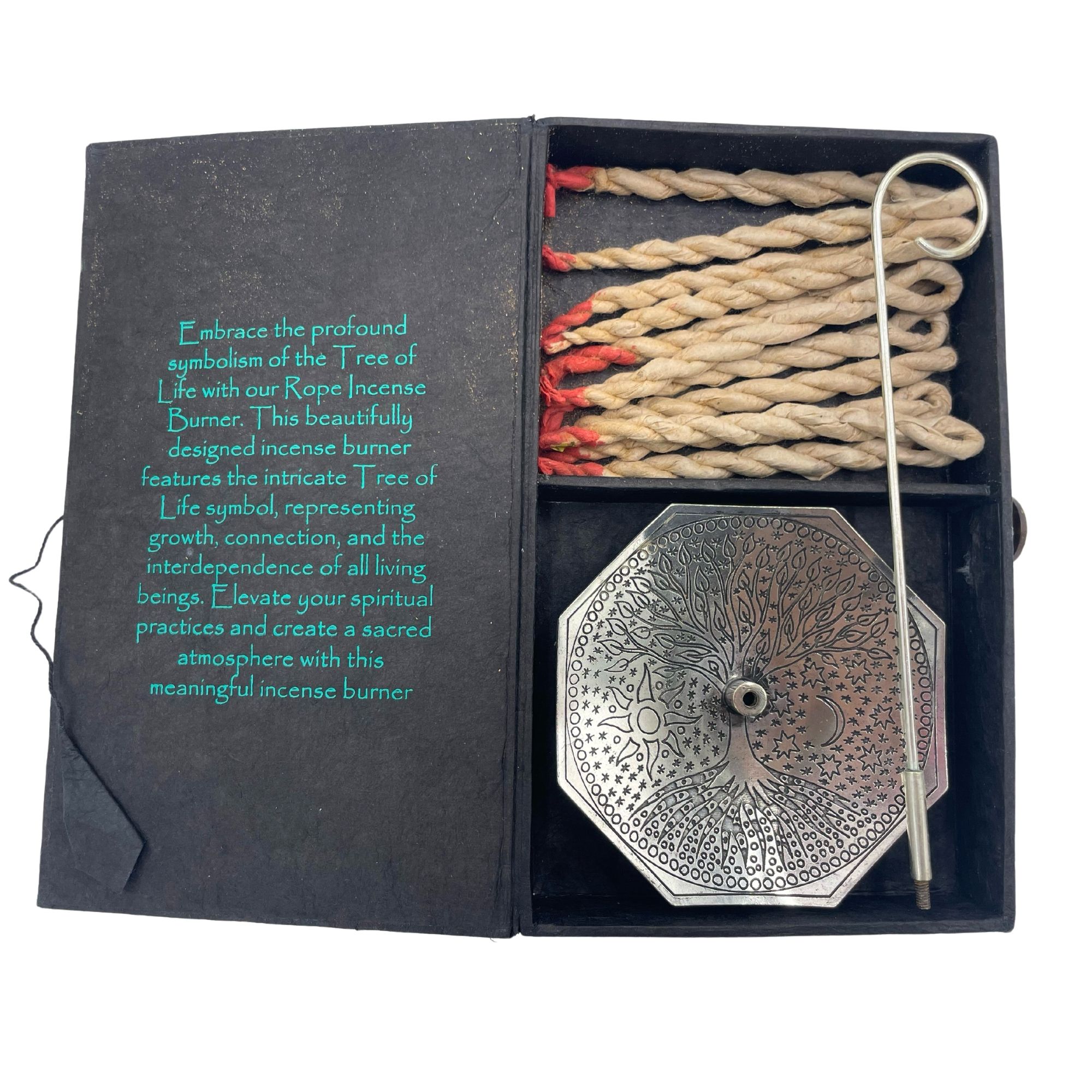 Rope Incense and Silver Plated Holder Set - Tree of Life - Image 4