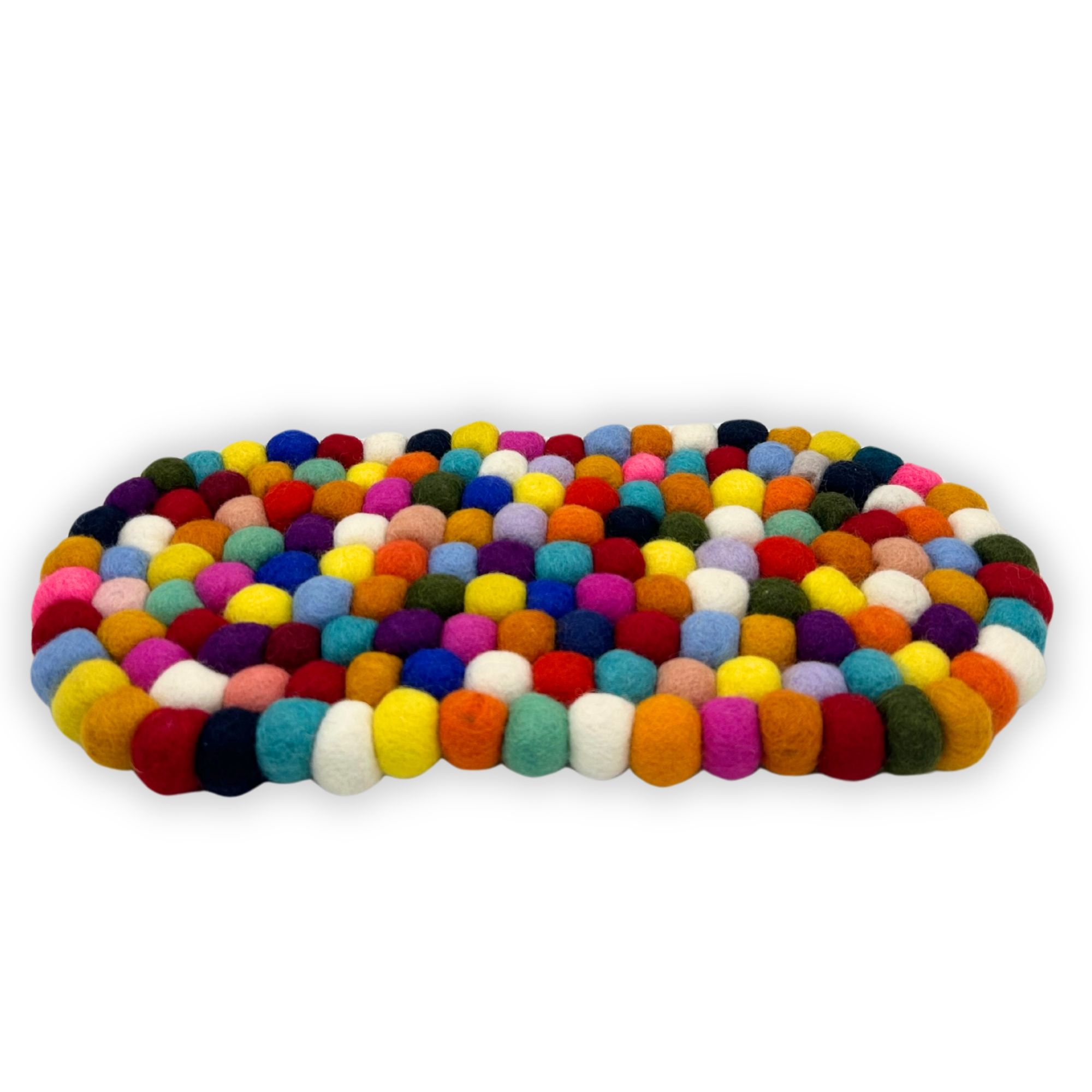 Felt Ball Oval Centre Mat - Multi Colour - Image 3