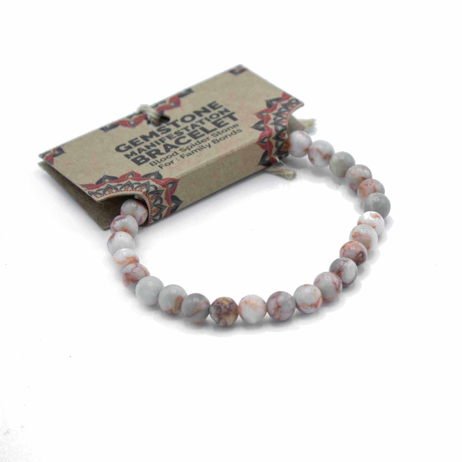 Gemstone Manifestation Bracelet - Blood Spider Stone - Family Bonds - Image 2