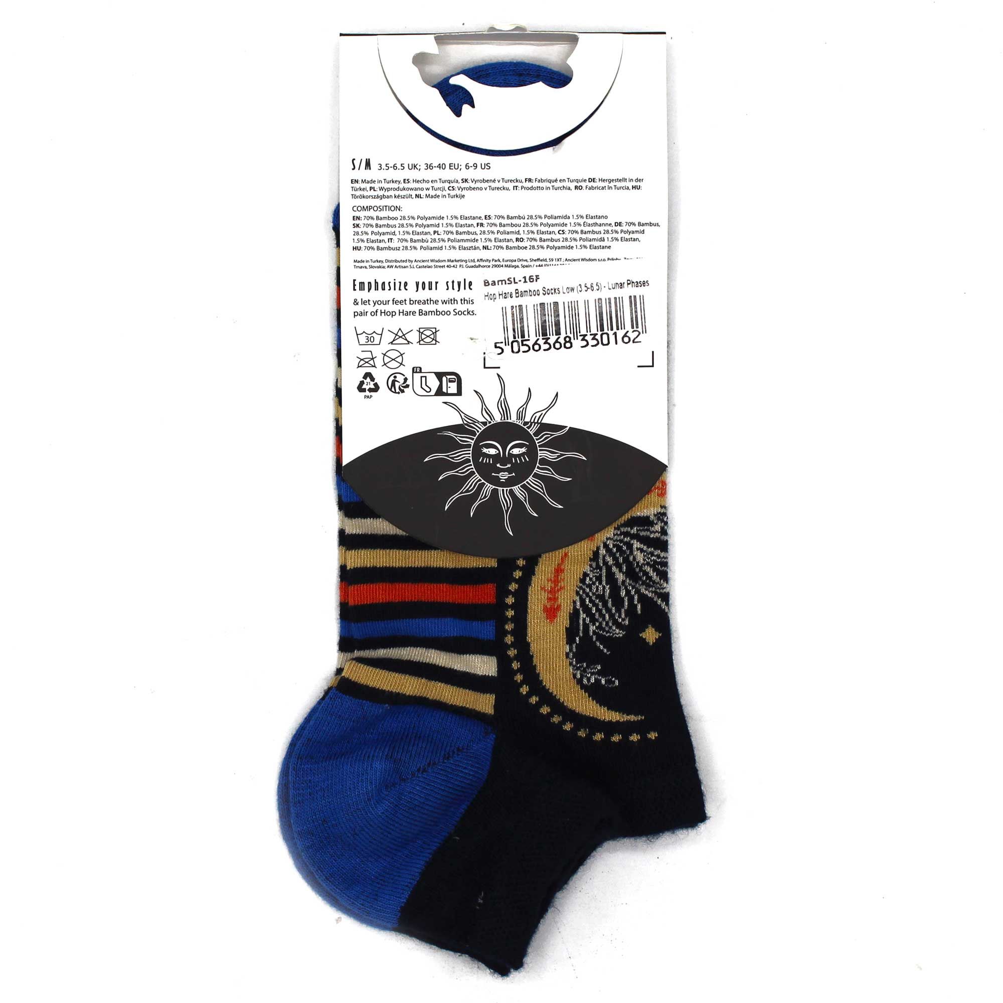 S/M Hop Hare Bamboo Socks Low (3.5-6.5) - Lunar Phases - Image 4
