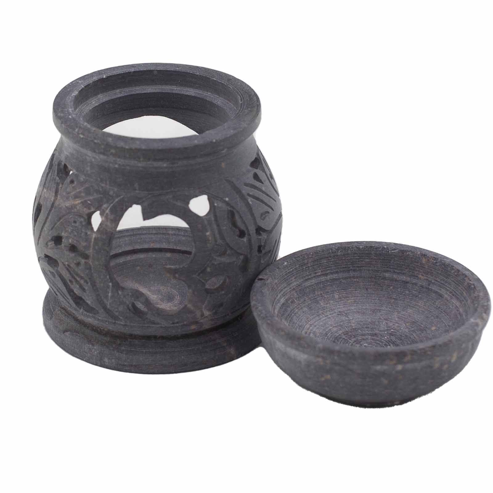 Small Soapstone Oil Burner 8cm - Om - Image 4
