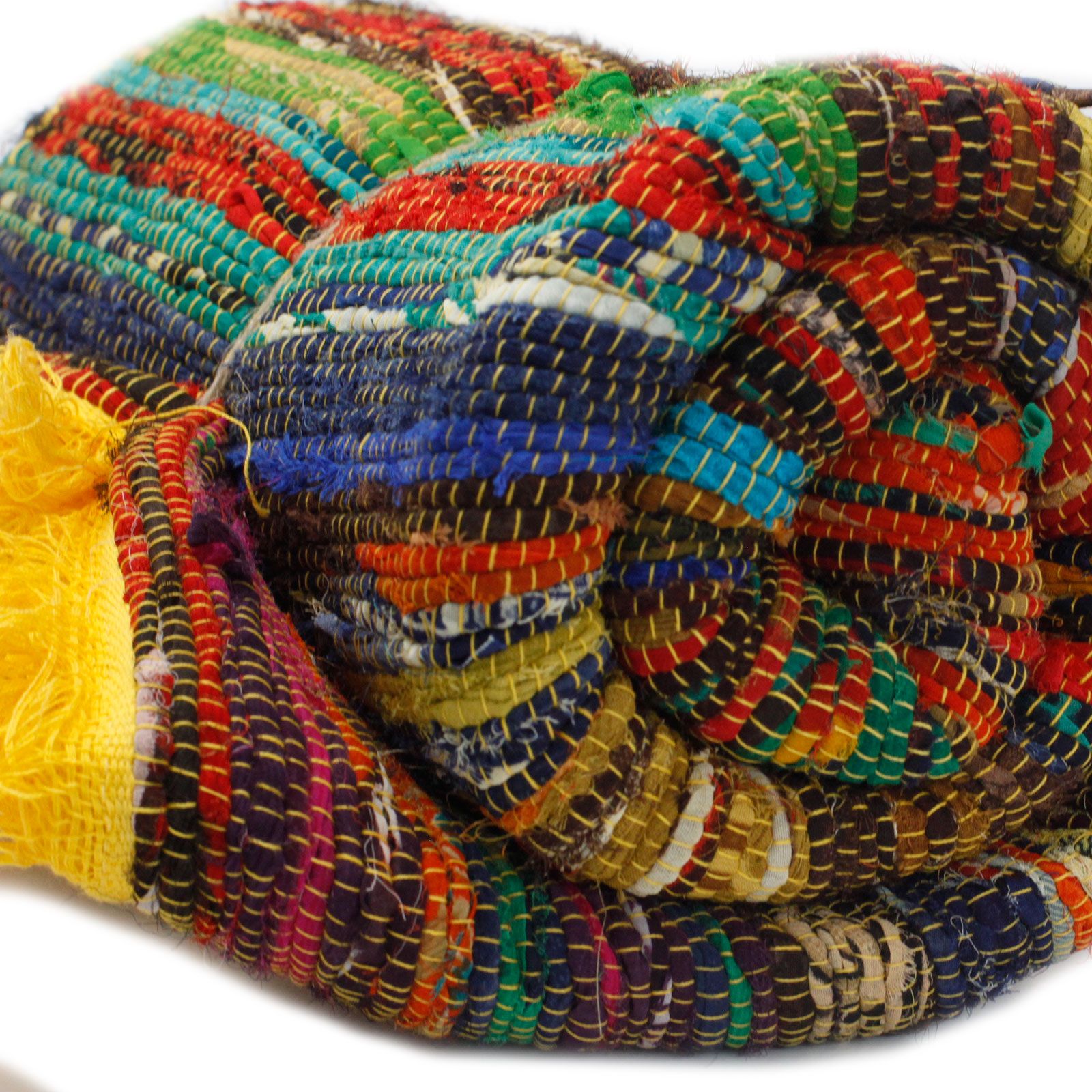 154 x 90cm Luxury Rag Rug - Yellow - Image 5