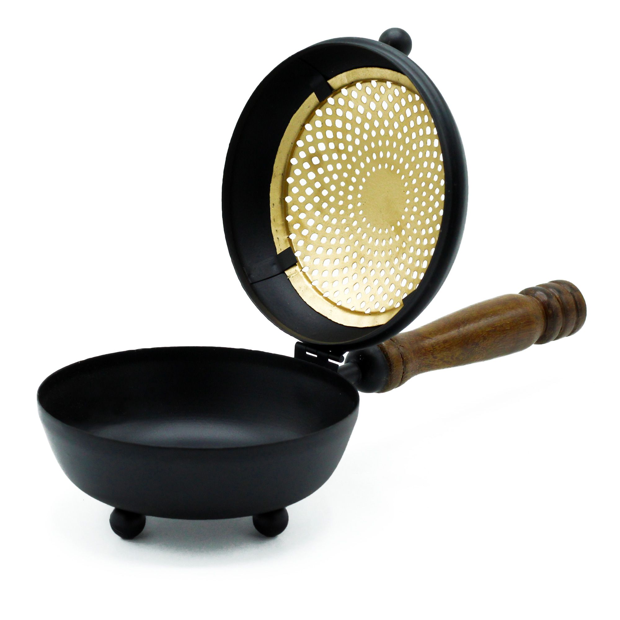 Large Iron Censer Incense Burner - Gold detail - Image 4