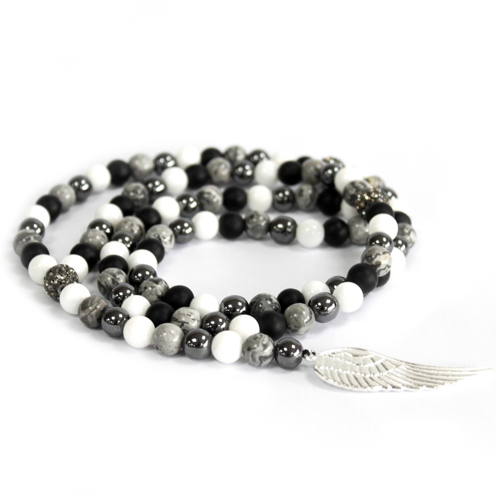 Angel Wing / Grey Agate - Gemstone Necklace - Image 2