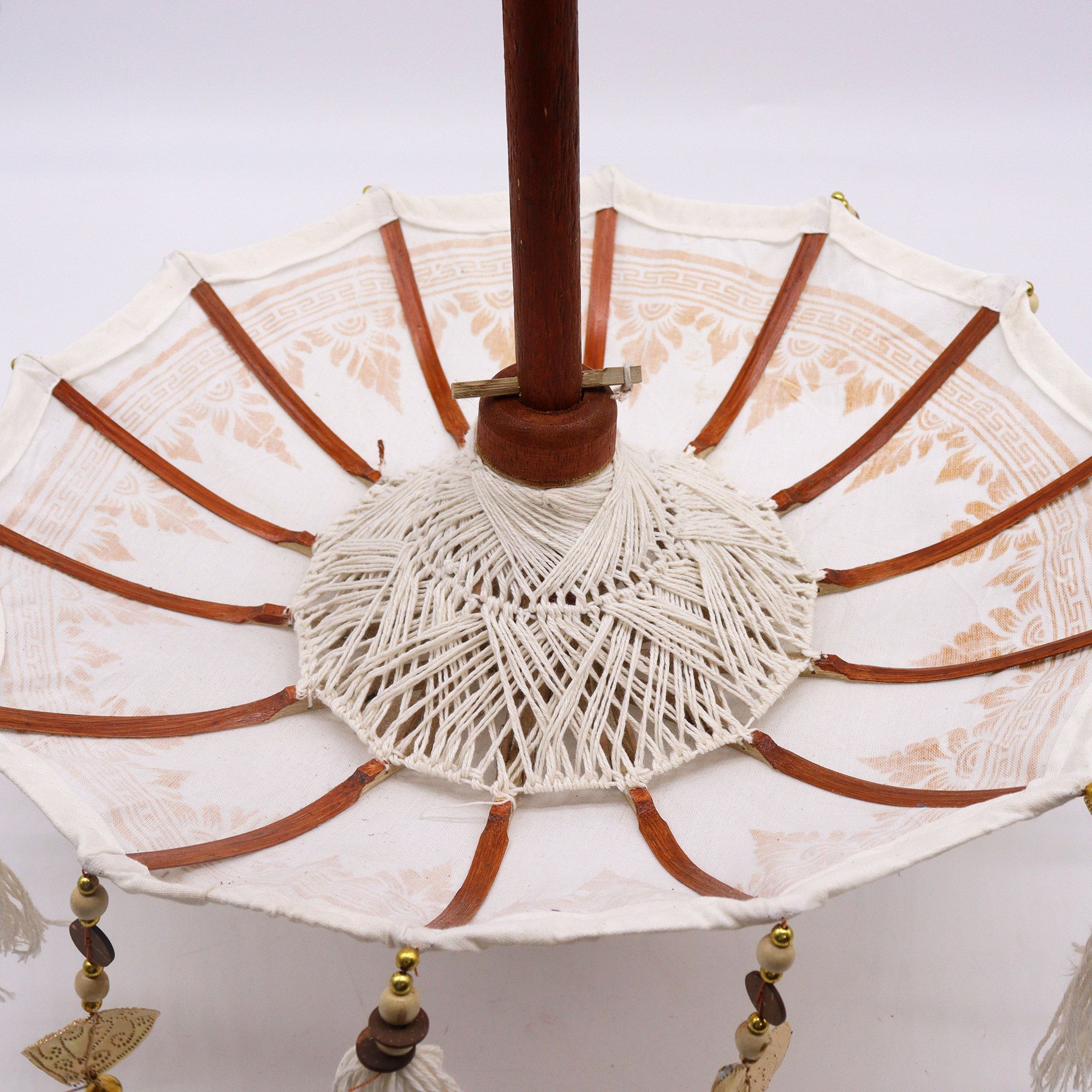 Bali Home Decor Parasol - Canvas - Gold Decor- 40cm - Image 5