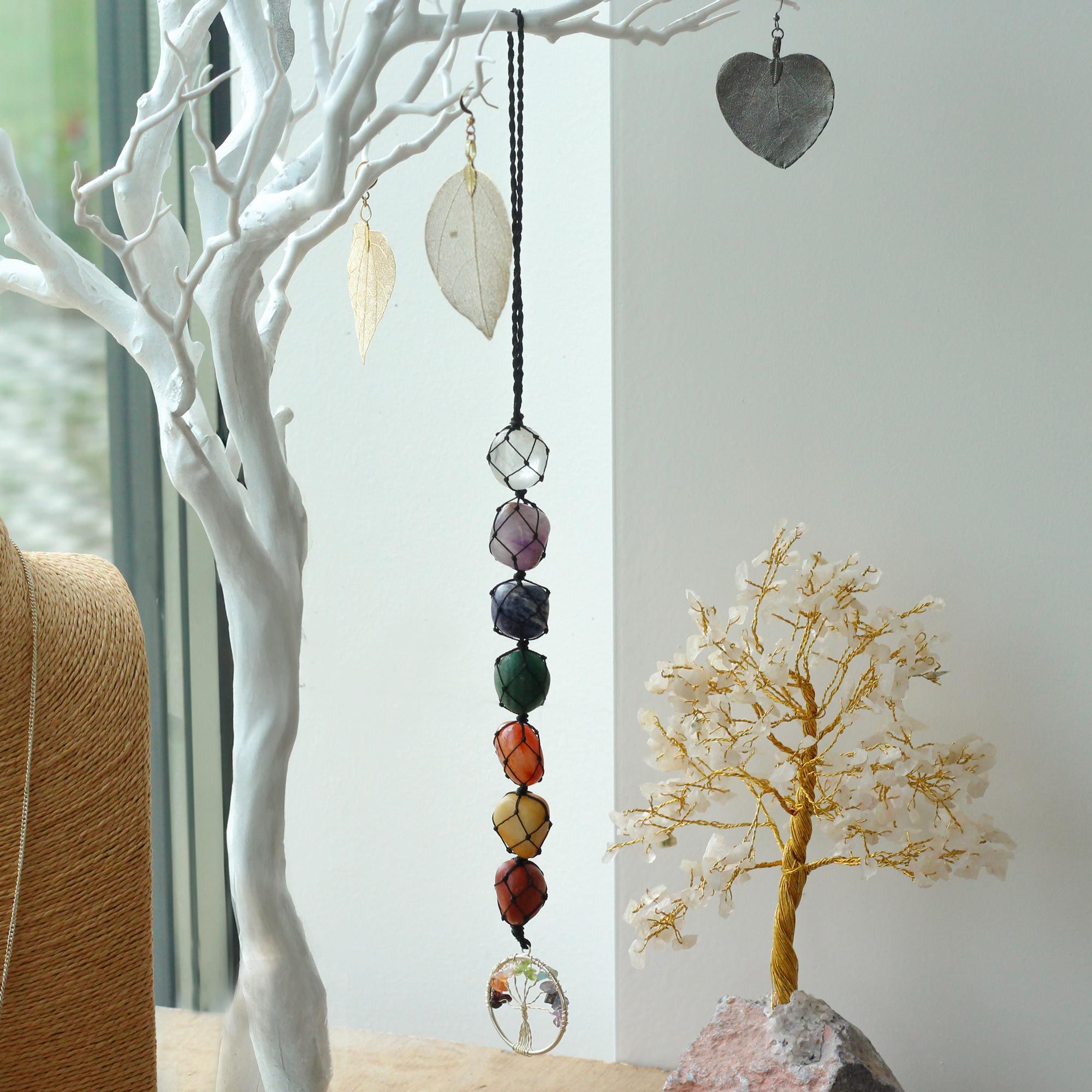 Hanging Chakra Stone Pendant - Tree of Life - Image 3