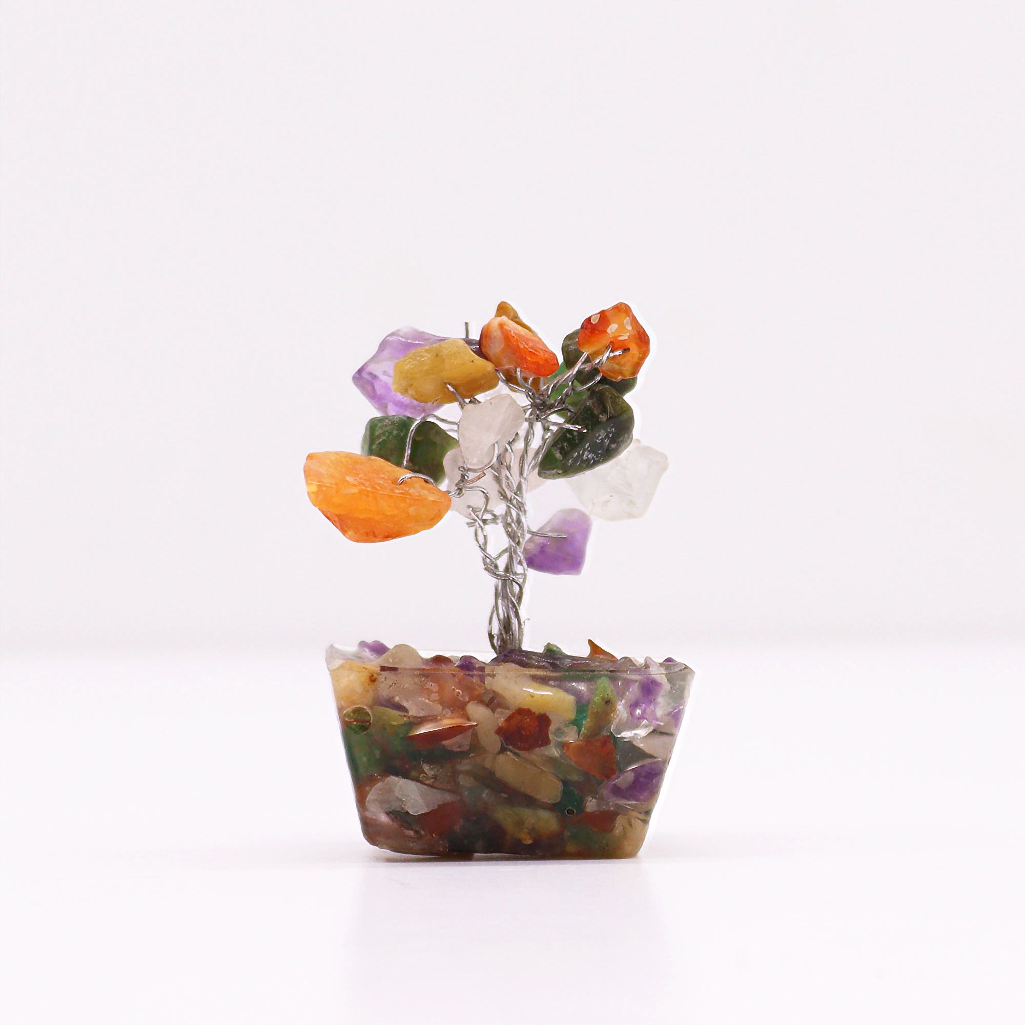 Mini Gemstone Tree on Orgonite Base - Multi Stones (15 stones) - Image 2