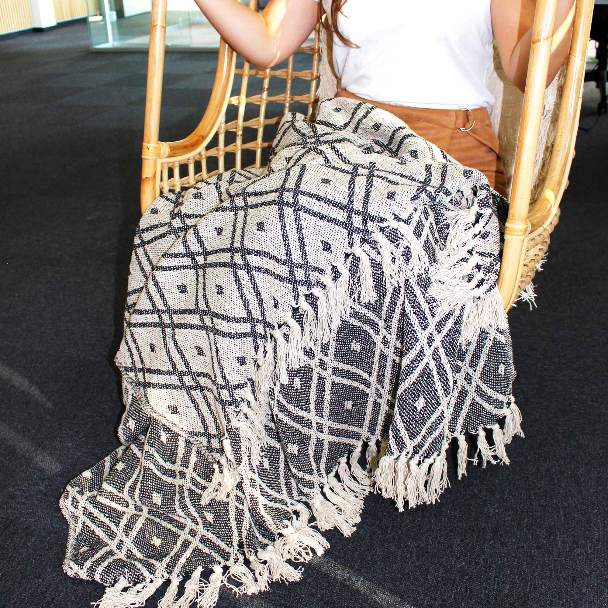 Boho Comfort Throws - Black & Biege Regency - Image 5