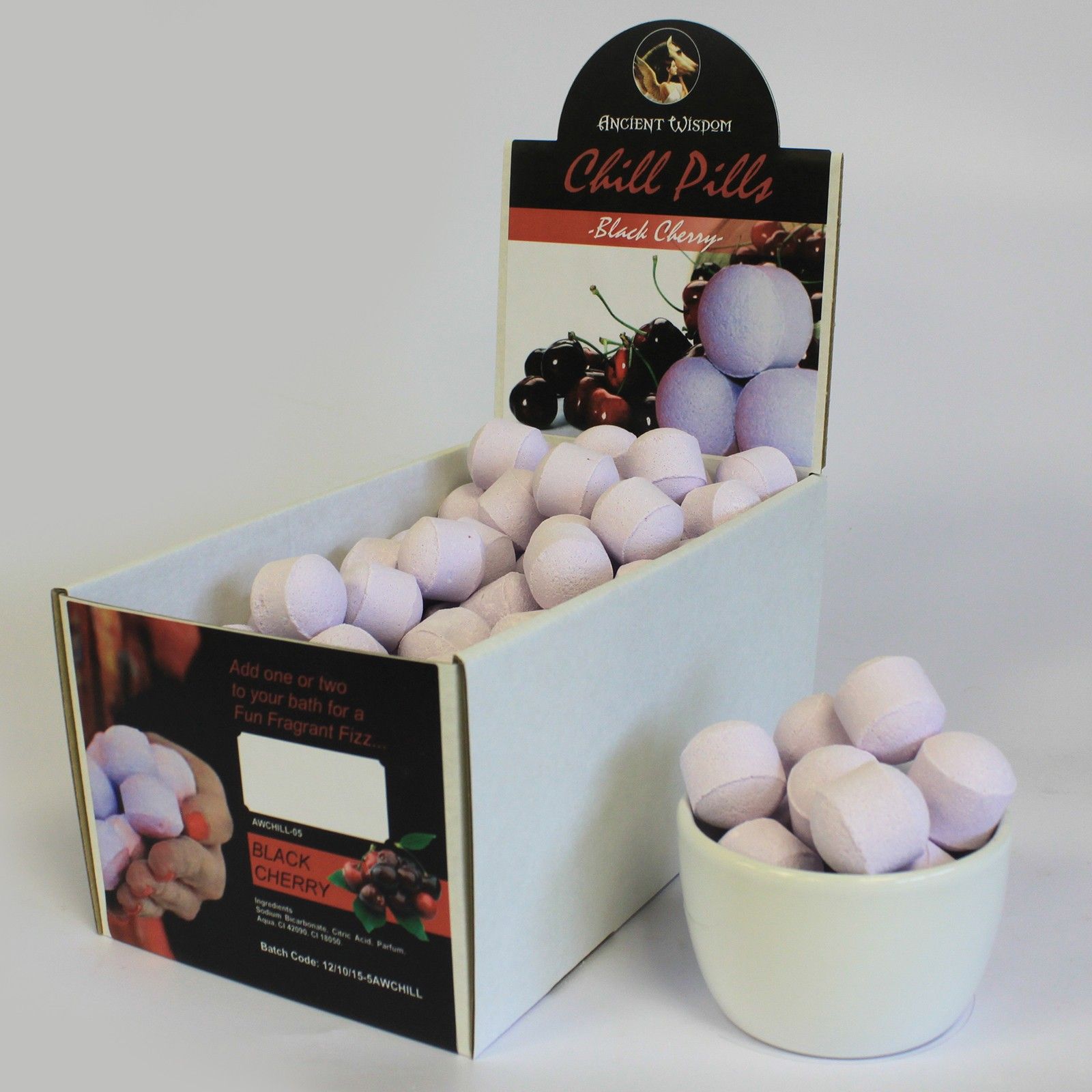 1.3Kg Box of Chill Pills (Mini Bath Bombs) - Black Cherry - Image 2