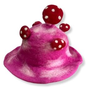 Felted Mushroom Hat - Shocking Pink
