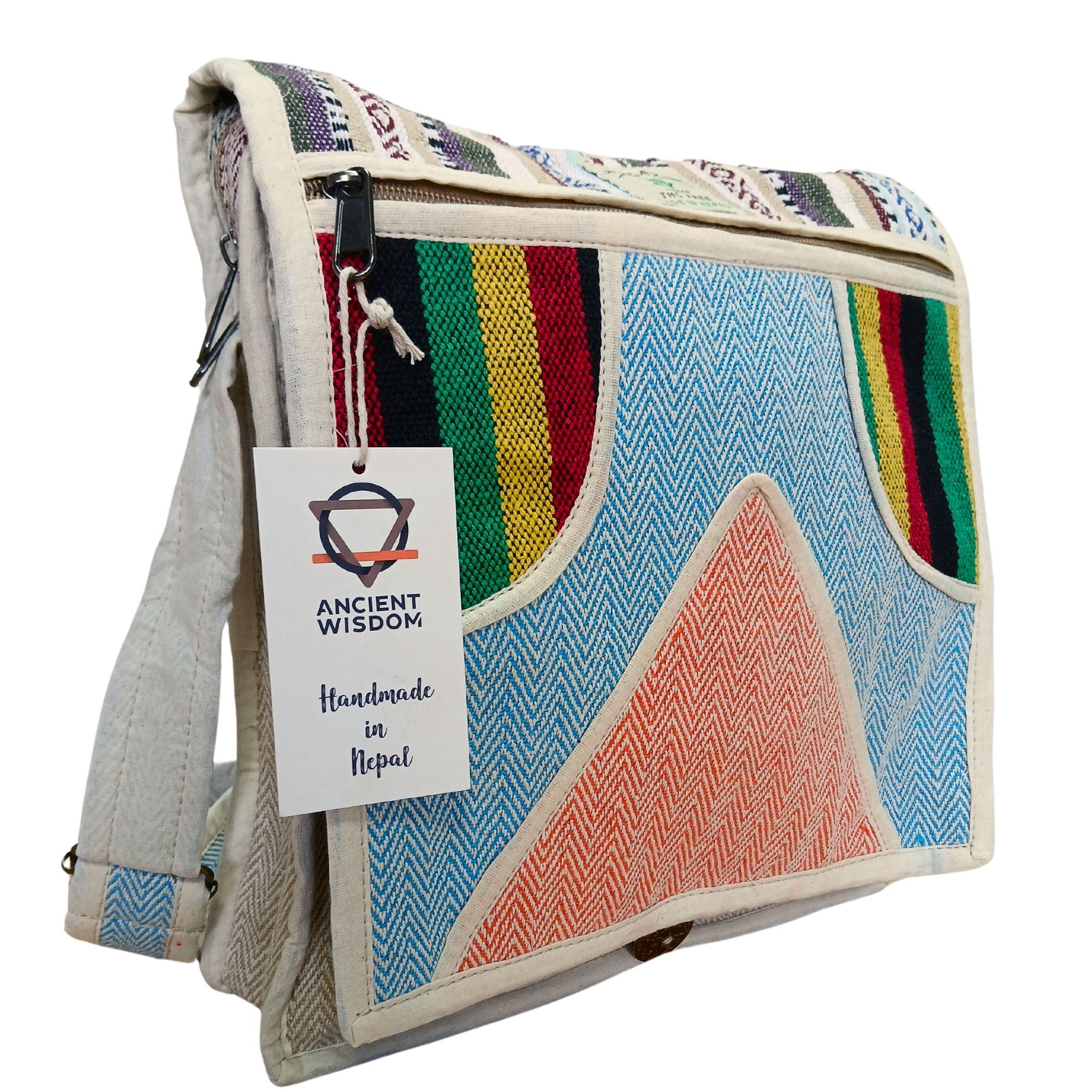 Hemp Laptop Messenger Bag - Triangle - Image 3