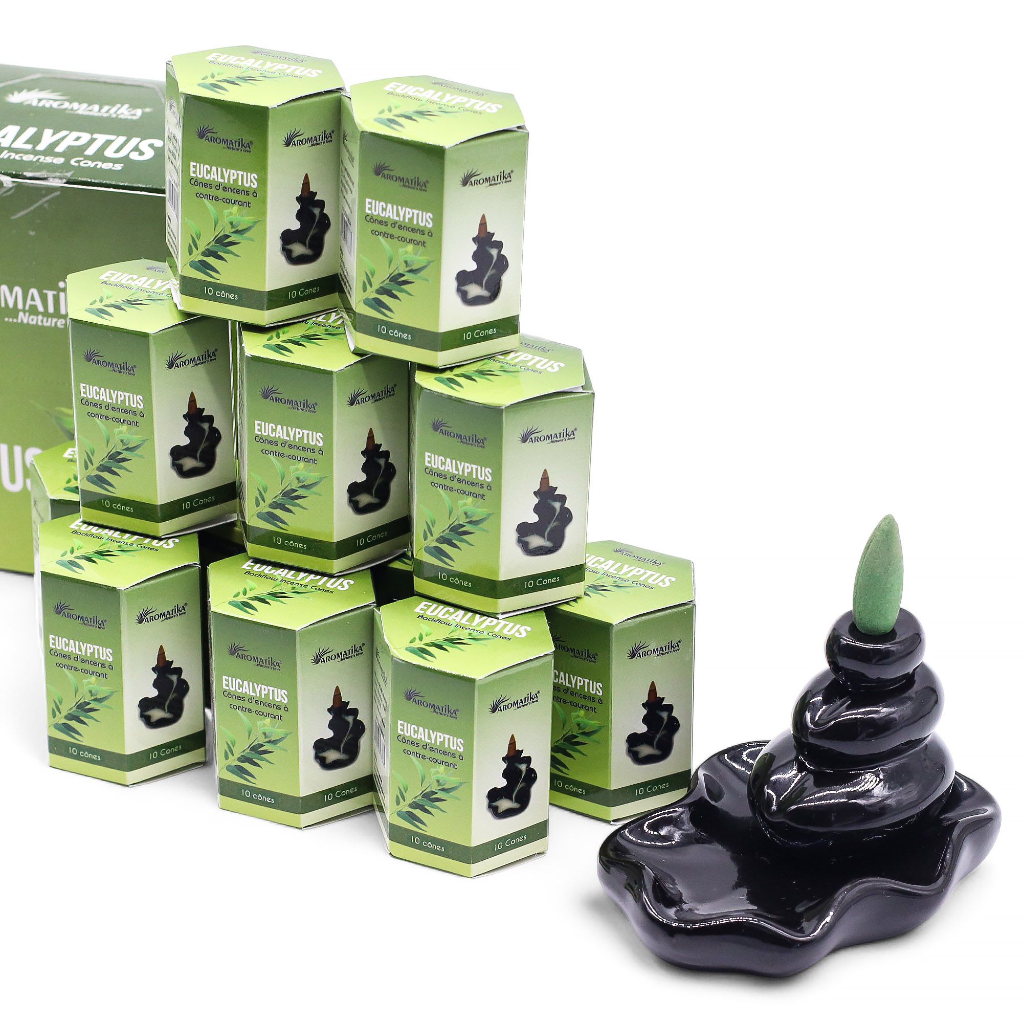 Pack of 10 Masala Backflow Incense - Eucalyptus - Image 2