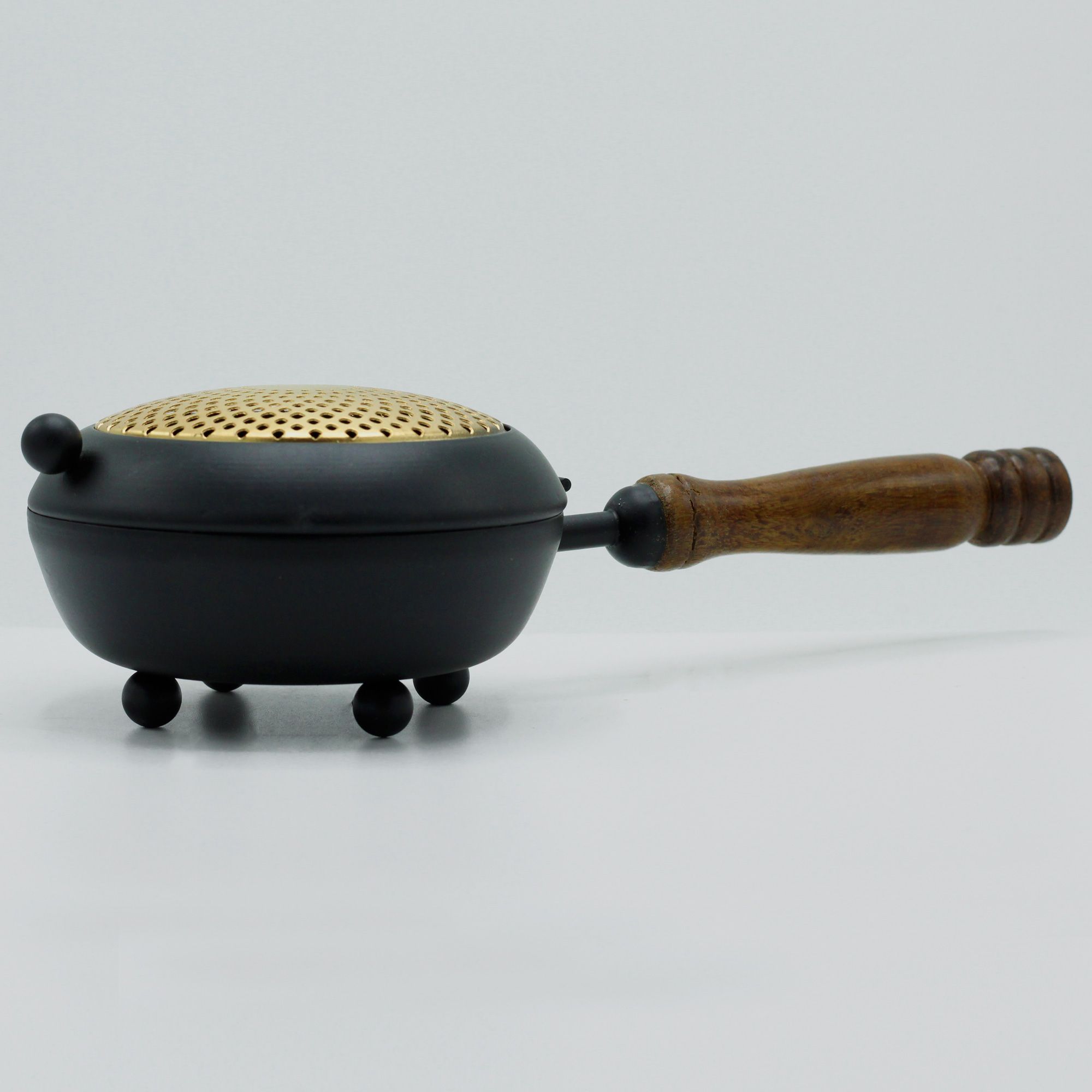 Large Iron Censer Incense Burner - Gold detail - Image 3