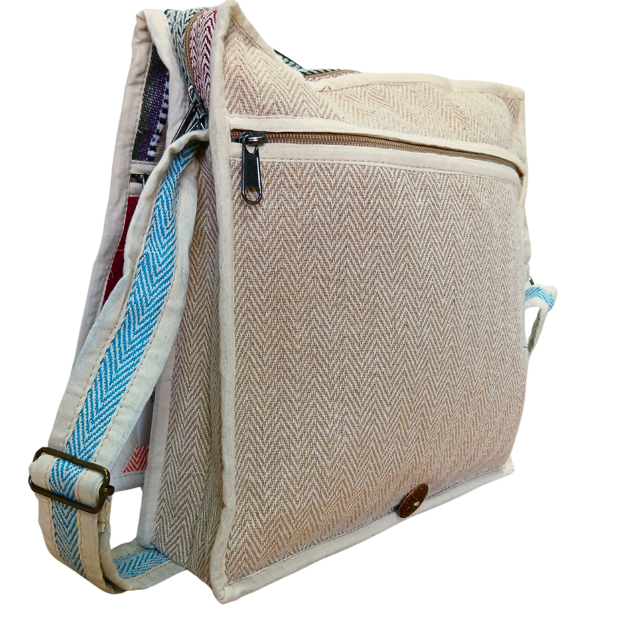 Hemp Laptop Messenger Bag - Triangle - Image 4