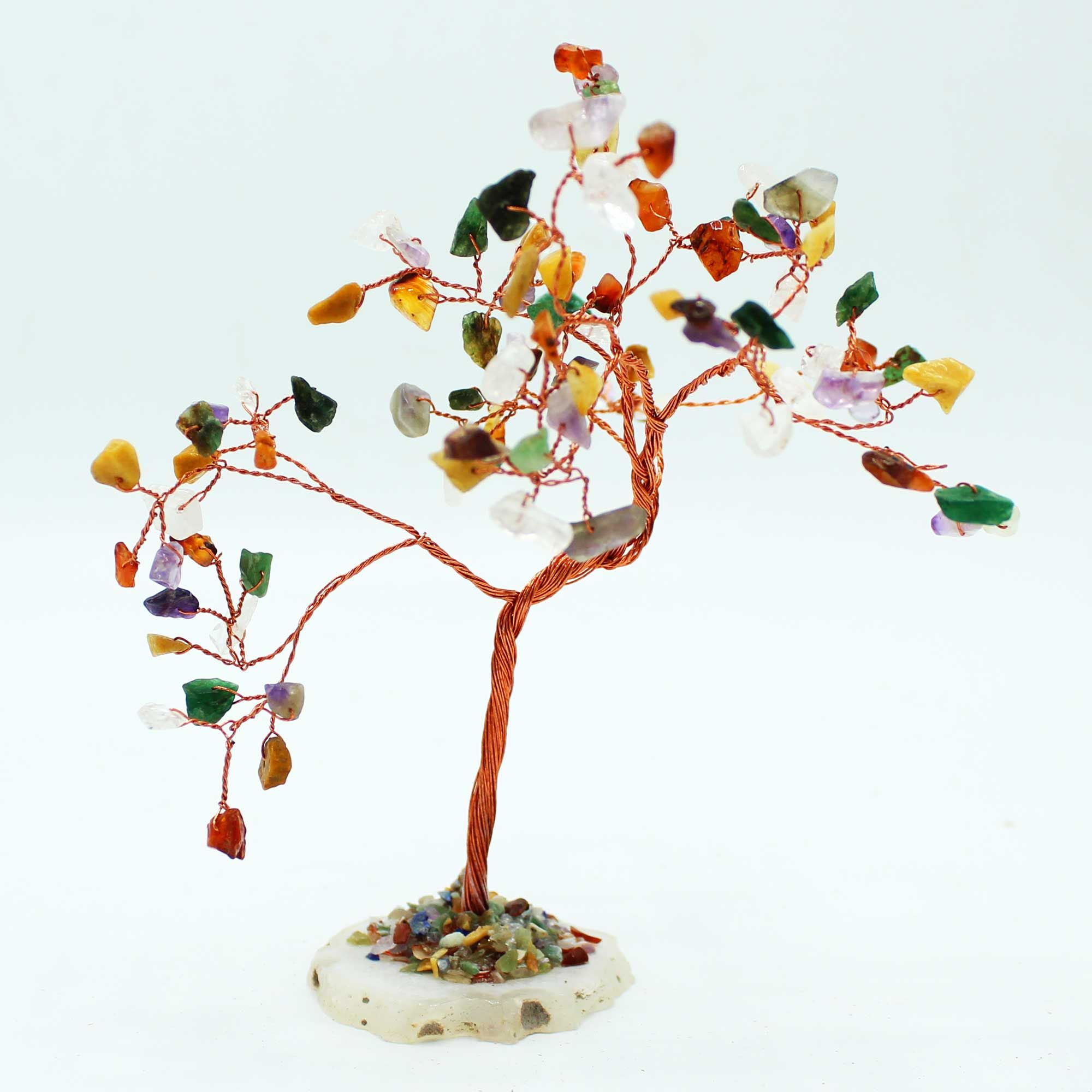Lrg Gemstone Tree - Multi Stones on Natural Agate Base (100 stones) - Image 2