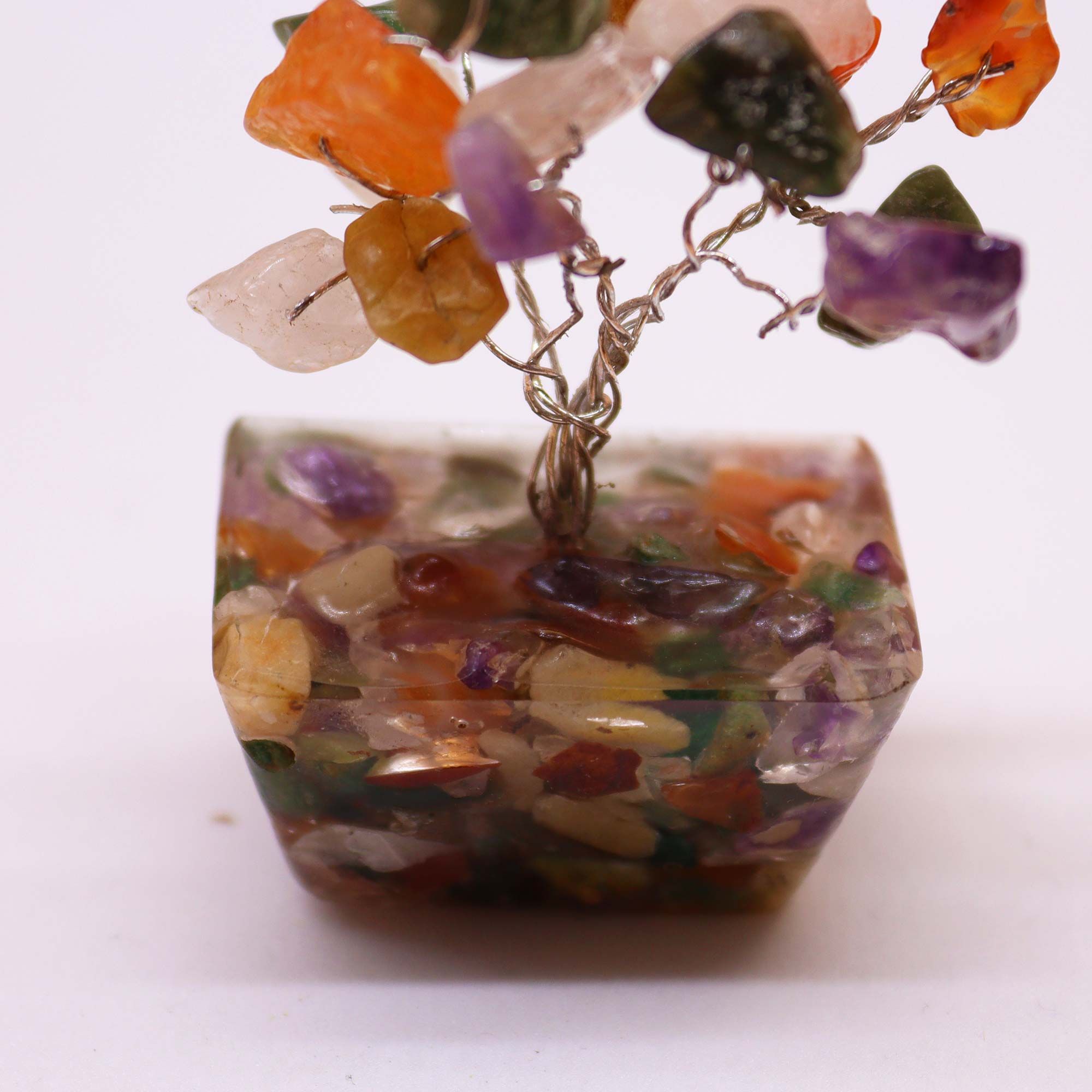 Mini Gemstone Tree on Orgonite Base - Multi Stones (15 stones) - Image 6