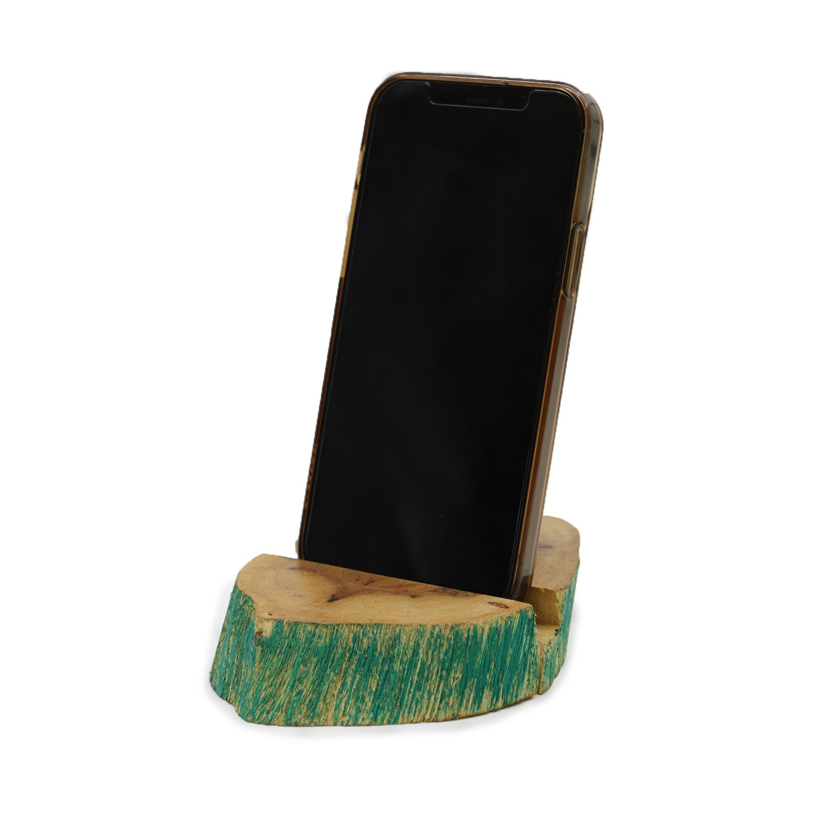 Lrg Gamal Wood Phone Holder - Greenwash - Image 3