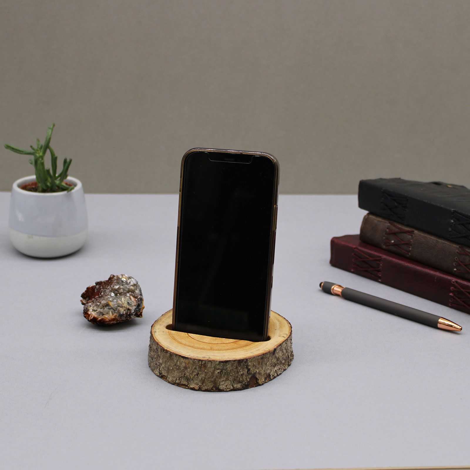 Small Log Phone Holder (slot) - Natural - Image 6