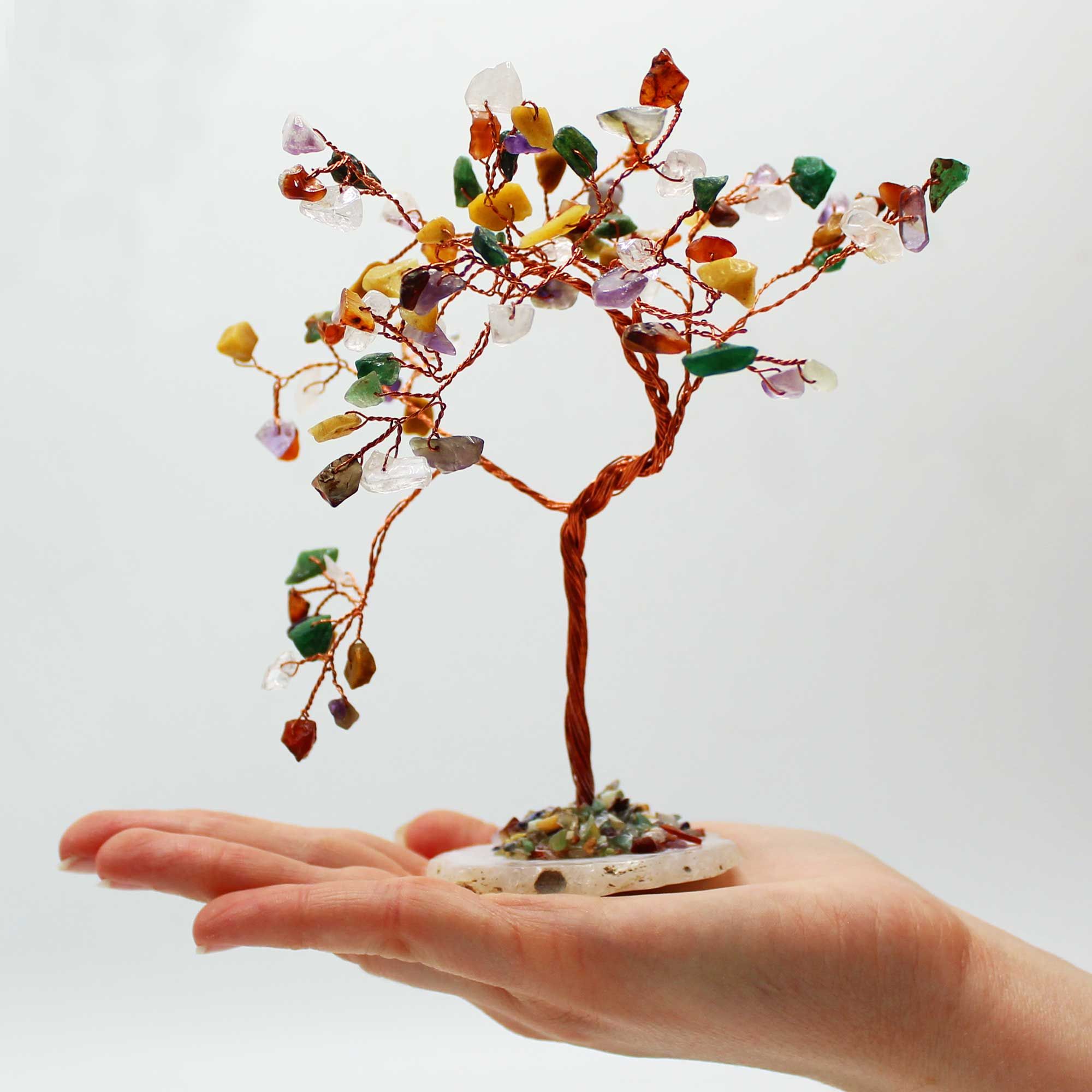 Lrg Gemstone Tree - Multi Stones on Natural Agate Base (100 stones) - Image 3