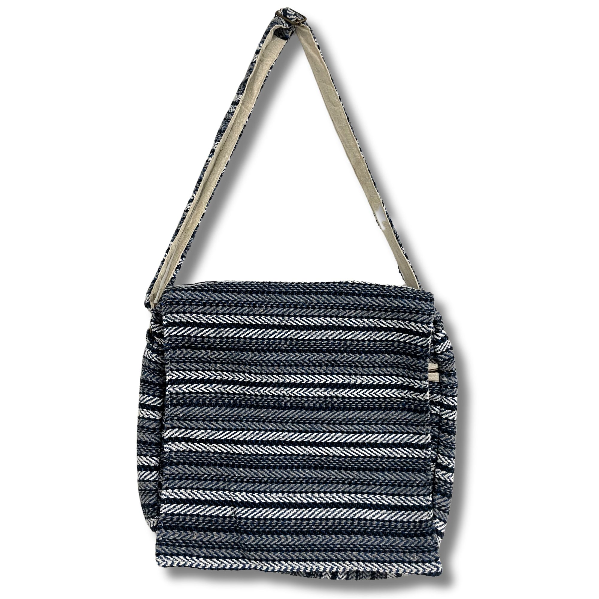 Soft Banjar Laptop Bag - Blue Strips - Image 2
