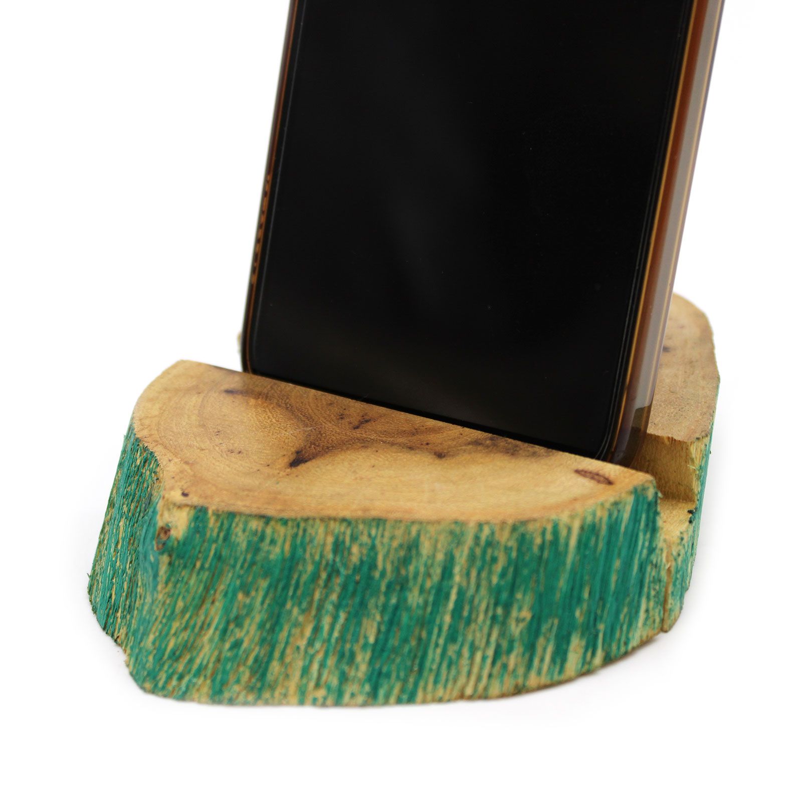 Lrg Gamal Wood Phone Holder - Greenwash - Image 4