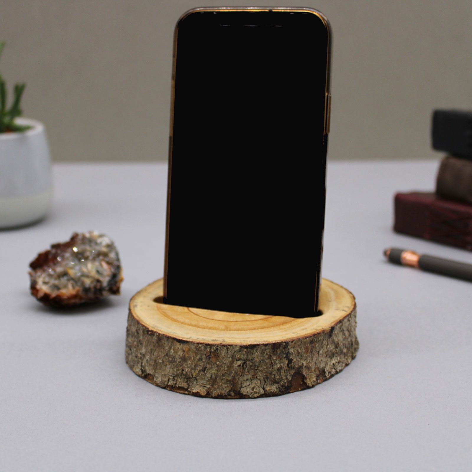 Small Log Phone Holder (slot) - Natural - Image 7